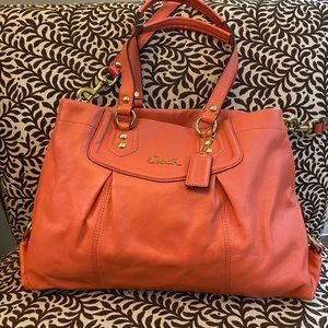 Coach Coral Purse with Gold trim